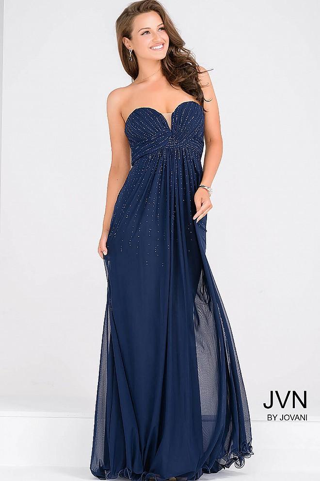 Jovani - Sweetheart Neck Beaded Bodice Long Dress Jvn45683