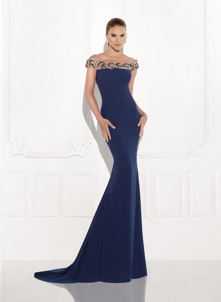 Tarik Ediz - 92753 Intertwined Chain Illusion Evening Gown