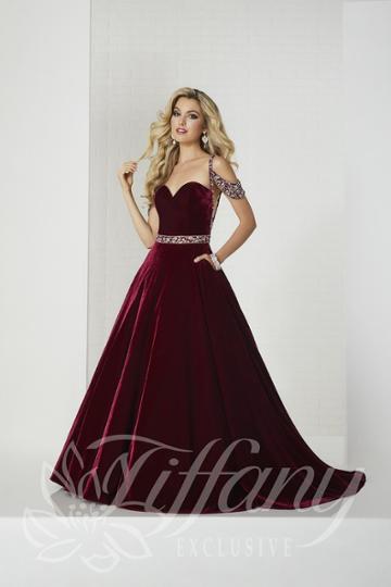 Tiffany Designs - 46146 Sweetheart Beaded Velvet Ballgown