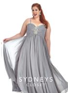 Sydney's Closet - Sc7071 Plus Size Dress In Gunmetal