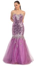 May Queen - Rq7172 Strapless Sequins Mesh Mermaid Dress
