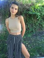 Donna Mizani - Front Panel Crop Top In Camel