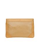 Mofe Handbags - Lacuna Sleek Clutch Tan/brass / Genuine Leather