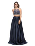Dancing Queen - Embellished Crop Top Two-piece A-line Dress 9832