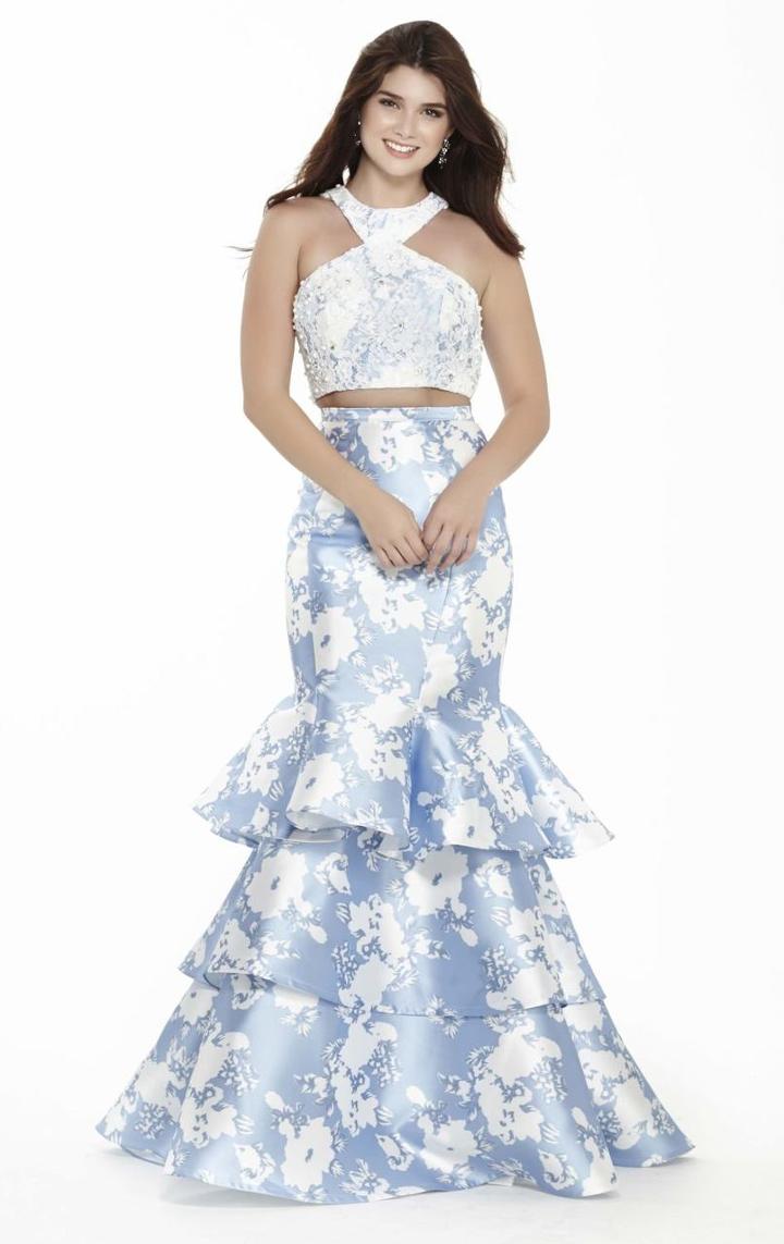 Jolene Collection - 17131 Two-piece Tiered Mermaid Gown