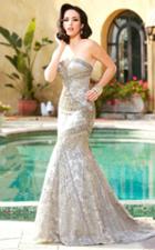 Mnm Couture - 7373 Beaded Sweetheart Trumpet Dress