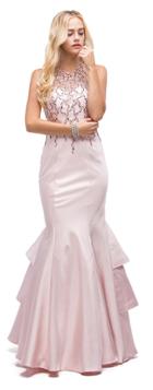 Dancing Queen - 9910 Embellished Ruffled Panel Gown