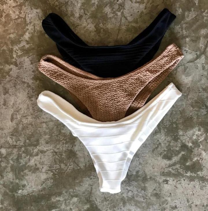 Bettinis - Minimal High Leg Bikini W/ Textured Fabric