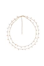 Heather Gardner - Bridal Dangling Pearl Double Chain Necklace