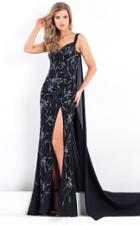 Rachel Allan Prima Donna - 5954 Glittering Chiffon Drape Evening Gown