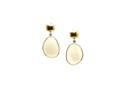 Tresor Collection - White Moonstone Earring In 18k Yellow Gold