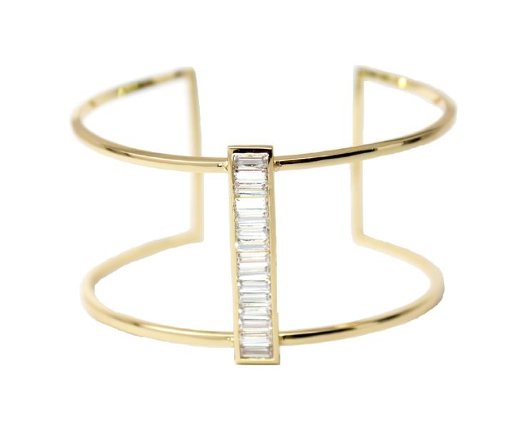 Rachael Ryen - Baguette Cuff Bracelet - Gold