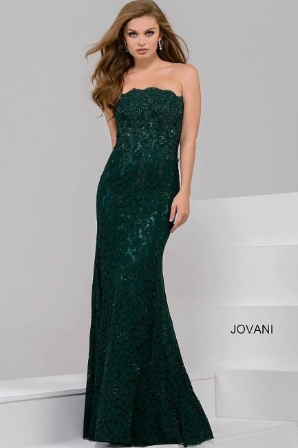 Jovani - Striking Straight Neckline Sheath Dress In Ruched Bodice 41750