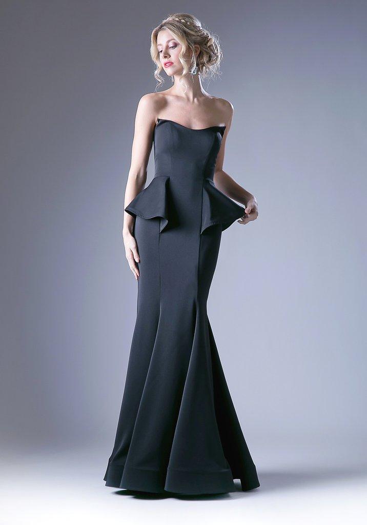 Cinderella Divine - Strapless Peplum Ornate Mermaid Gown