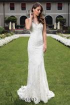 Rachel Allan Bridal - Floral Lace Applique Sheath Dress M616