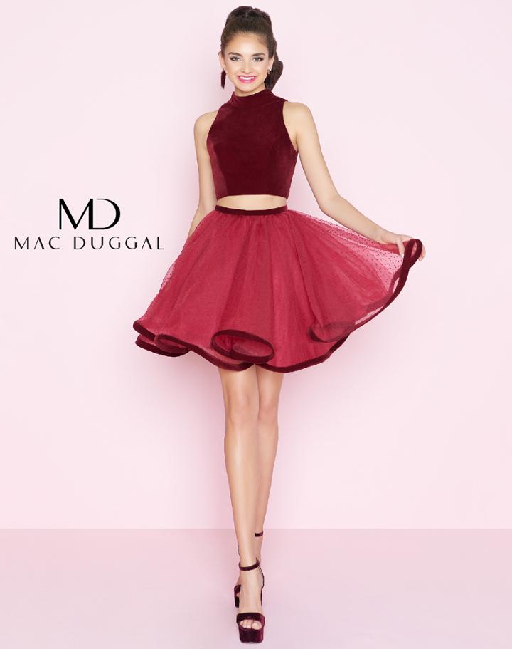 Mac Duggal - 67642n Two Piece Polka Dot A-line Dress