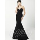 Tiffany Designs - Bead Spangled Bateau Illusion Evening Gown 16199