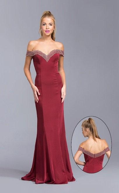 Aspeed - L1979 Rhinestone Accented Prom Sheath Dress