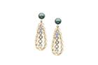 Tresor Collection - London Blue Topaz And Rainbow Moonstone Cage Earrings In 18k Yellow Gold