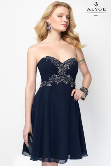 Alyce Paris - 1132 Short Dress In Dark Blue