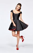 Tarik Ediz - 93106 Cap Sleeve Rosette Bustier Dress