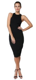 Ponte Back Bandeau Dress Black