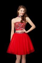 Angela & Alison - 72022 Embroidered Two-piece Tulle Dress