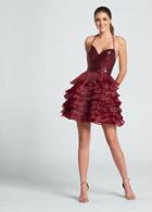 Ellie Wilde - Ew21727s Halter Layered And Ruffled Cocktail Dress