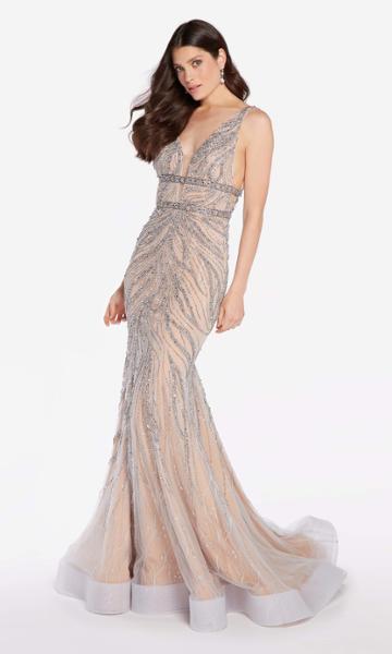 Alyce Paris - 60233 Beaded Plunging Fitted Evening Gown