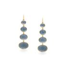 Tresor Collection - Aquamarine Oval Earring In 18k Yellow Gold