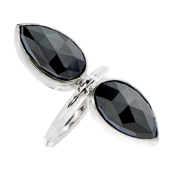 Heather Hawkins - Double Lotus Ring In Hematite