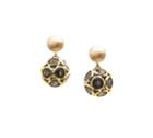 Tresor Collection - Color Change Garnet Origami Sphere Ball Earring In 18k Yellow Gold