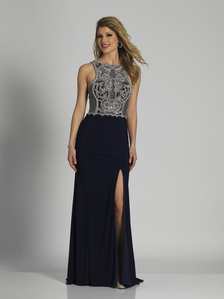 Dave & Johnny - A6037 Jewel Embellished Cutout Evening Gown