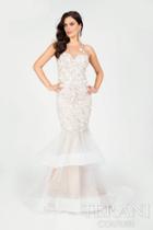 Terani Prom - Embroidered Applique Illusion Mermaid Gown 1712p2639