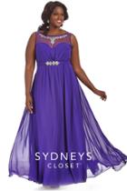 Sydney's Closet - Sc7164 Plus Size Dress In Purple