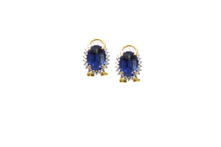 Tresor Collection - 18kt Yellow Gold Earring With Kyanit Oval & Diamond