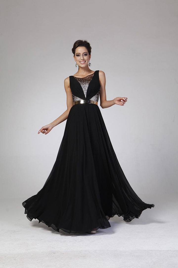 Cinderella Divine - Beaded Sheer Ruched Evening Dress