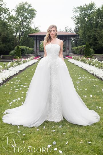 Rachel Allan Bridal - Strapless Embroidered Overskirt Ballgown M601