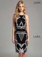 Lara Dresses - Bold Cocktail Dress With Unique Geometric Beadworks 33255
