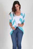 Goddis - Gemma Short Sleeve Drape Sweater In Turquoise