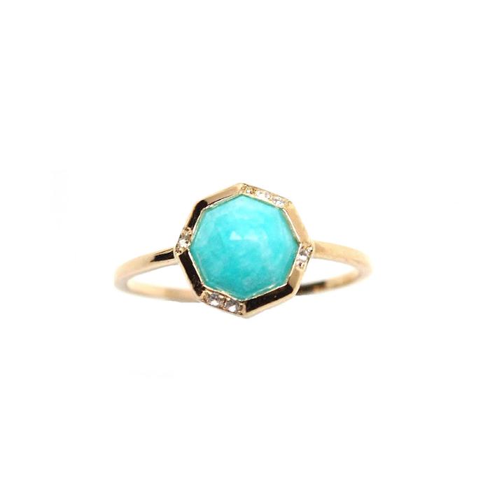 Rachael Ryen - Octagon Gold Ring - Amazonite