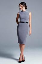 Ieena For Mac Duggal - 25030 High Neck Dress In Grey
