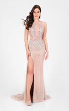 Terani Couture - Crystal Beaded Halter Long Prom Gown 1712p2517
