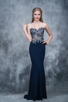 Nina Canacci - 2117 Embroidered Illusion Corset Gown