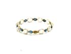 Tresor Collection - Rainbow Moonstone And Blue Topaz Bangle In 18k Gold Yellow Gold