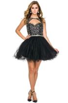 Nox Anabel - Embellished High Neck With Front Cutout Dress 6162