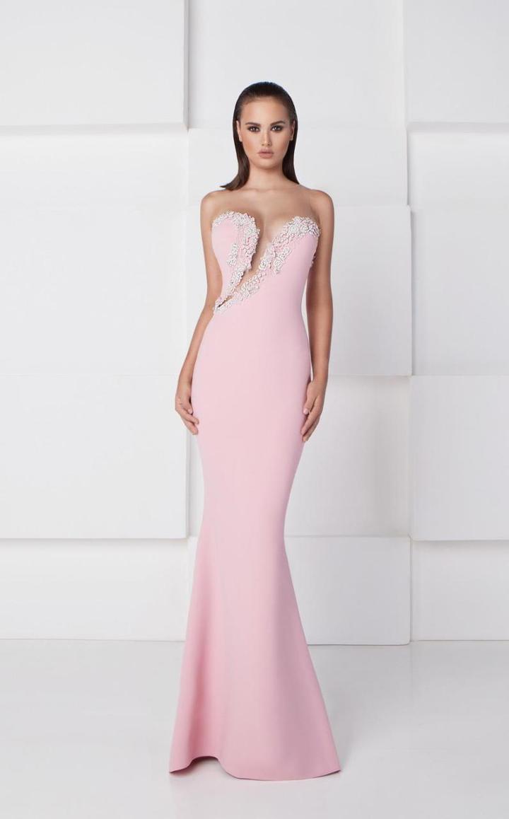 Saiid Kobeisy - Floral Illusion Bateau Neck Gown 2761