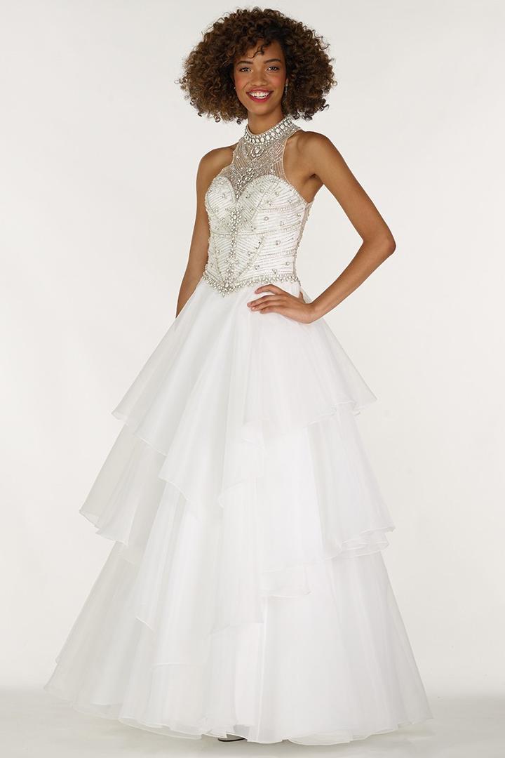 Alyce Paris - 1223 Crystal Accented Layered Chiffon Ballgown