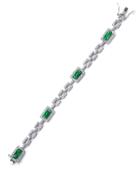 Cz By Kenneth Jay Lane - Emerald Straight Line Bracelet