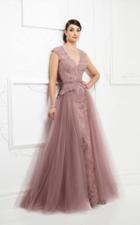 Montage By Mon Cheri - 217d84 Laced V-neck A-line Dress